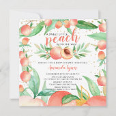 Sweet Little Peach Girls Kinderdusche Einladung (Vorderseite)