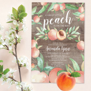 Sweet Little Peach Girls Kinderdusche Einladung
