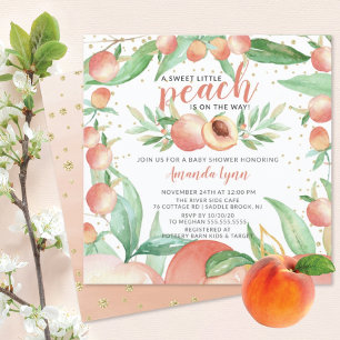 Sweet Little Peach Girls Kinderdusche Einladung