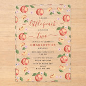 Sweet Little Peach Kindergeburtstag Party Acryleinladungen (Vorderseite)