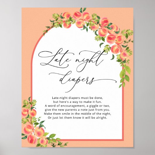 Sweet Little Peach Late Night Diapers Game Poster (Vorne)