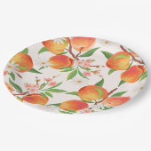 Sweet  Little Peach On The Way Baby Shower Pappteller (Schrägansicht)