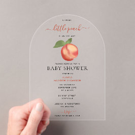 Sweet Little Peach on Way Baby Dusche Acryleinladungen