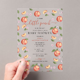 Sweet Little Peach on Way Baby Dusche Acryleinladungen