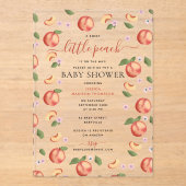 Sweet Little Peach on Way Baby Dusche Acryleinladungen (Vorderseite)