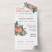 Sweet Little Peach on Way Baby Dusche All In One Einladung (Innen Boden)