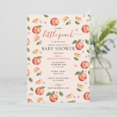 Sweet Little Peach on Way Baby Dusche Einladung (Stehend Vorderseite)