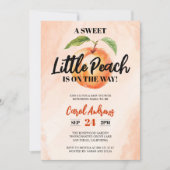 Sweet Little Peach on Way Baby Dusche Einladung (Vorderseite)