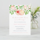 Sweet Little Peach on Way Baby Dusche Einladung (Stehend Vorderseite)