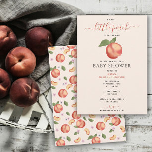 Sweet Little Peach on Way Baby Dusche Einladung