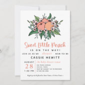 Sweet Little Peach on Way Baby Dusche Einladung (Vorderseite)