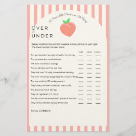 Sweet Little Peach Over oder unter Baby Shower Gam