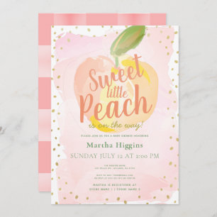 Sweet Little Peach Pink Baby Dusche Einladung