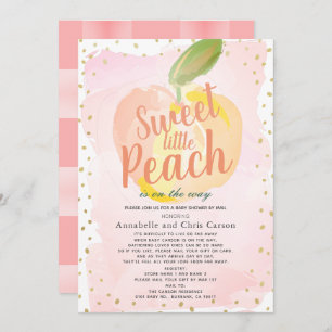 Sweet Little Peach Pink Baby Dusche per Mail Einladung