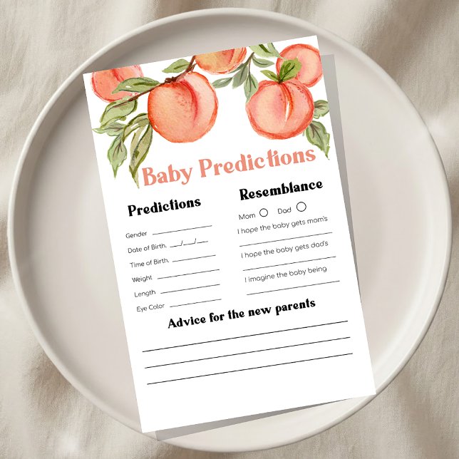 Sweet Little Peach Shower Advice and Wishes Game (Von Creator hochgeladen)