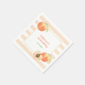 Sweet Little Peach Stripes Girl Birthday Serviette (Ecke)