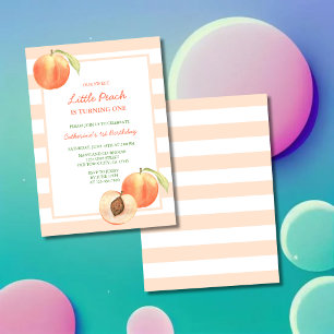 Sweet Little Peach Stripes Girl Geburtstag Einladung