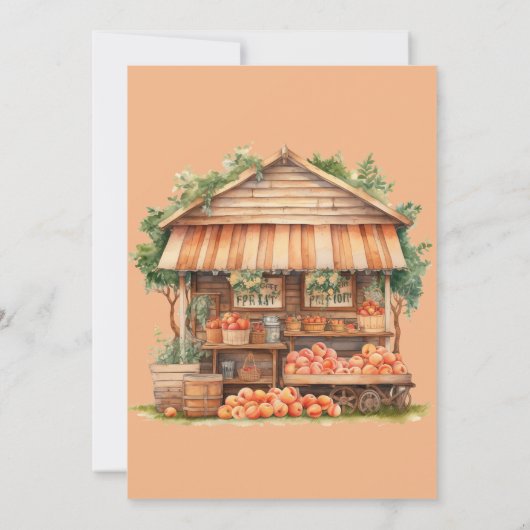 Sweet Little Peach Summer Baby Dusche Einladung (Rückseite)