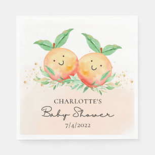 Sweet Little Peaches Twins Napkins Serviette