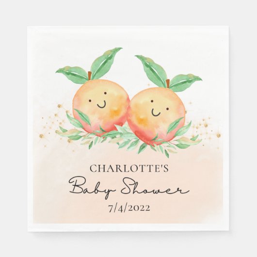 Sweet Little Peaches Twins Napkins Serviette (Vorderseite)