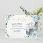 Sweet Little Peanut Boy Elephant Baby Dusche Einladung (Stehend Vorderseite)