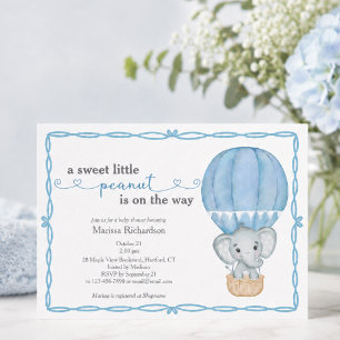 Sweet Little Peanut Elephant Baby Boy Dusche Einladung