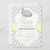 Sweet Little Peanut Elephant Baby Dusche 🐘 Einladung (Vorderseite)