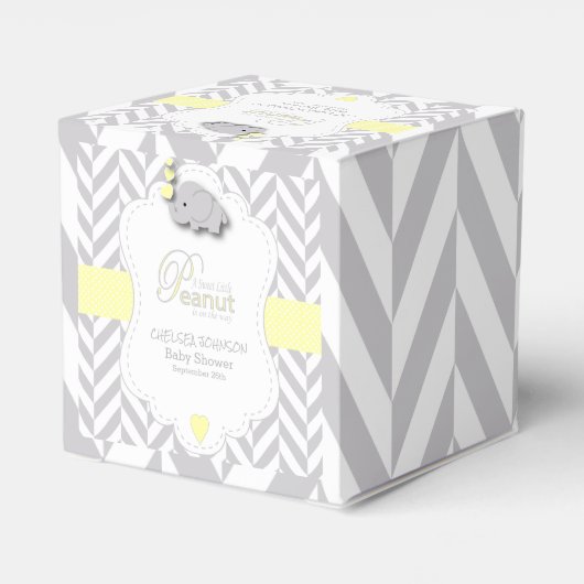 Sweet Little Peanut Elephant Baby Dusche Geschenkschachtel (Rückseite)