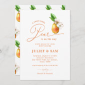 Sweet Little Pear Gender Neutral Baby Dusche Einladung (Vorne/Hinten)