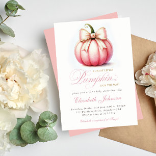 Sweet Little Pink Pumpkin Baby Dusche Einladung