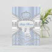 Sweet Little Prince Diamond Boy Babydusche Einladung (Stehend Vorderseite)