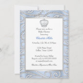 Sweet Little Prince Diamond Boy Babydusche Einladung (Rückseite)