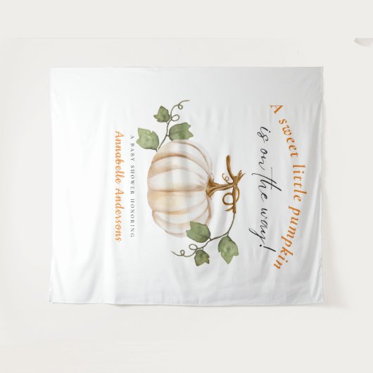 Sweet Little Pumpkin auf dem Weg Babydusche Wandteppich (Vorderseite (Horizontal))