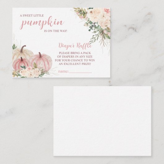 Sweet Little Pumpkin Autumn Baby Shower Begleitkarte (Vorne/Hinten)