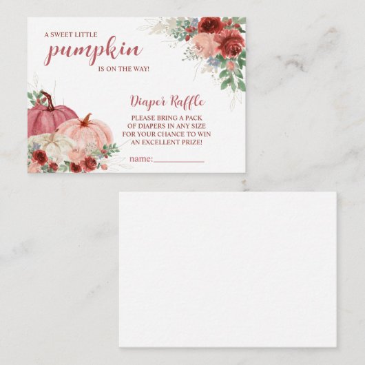 Sweet Little Pumpkin Autumn Baby Shower Begleitkarte (Vorne/Hinten)