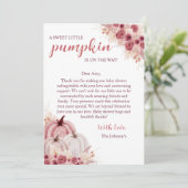 Sweet Little Pumpkin Autumn Baby Shower Dankeskarte (Stehend Vorderseite)