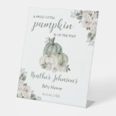 Sweet Little Pumpkin Autumn Baby Shower Einladung Sockelschild (Vorderseite)