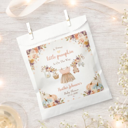 Sweet Little Pumpkin Autumn Baby Shower Geschenktütchen (Ausgeschnitten)
