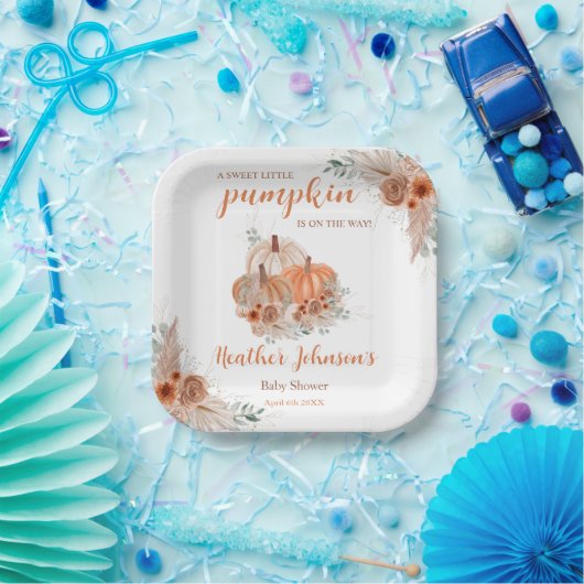 Sweet Little Pumpkin Autumn Baby Shower Pappteller (Party)