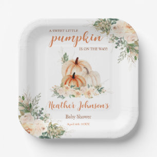 Sweet Little Pumpkin Autumn Baby Shower Pappteller