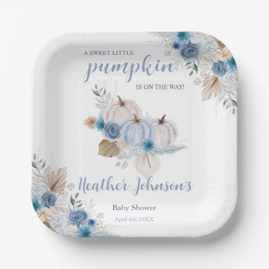 Sweet Little Pumpkin Autumn Baby Shower Pappteller (Vorderseite)