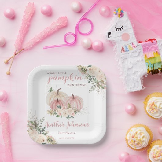 Sweet Little Pumpkin Autumn Baby Shower Pappteller (Party)