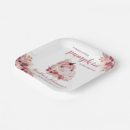 Sweet Little Pumpkin Autumn Baby Shower Pappteller (Gewinkelt)