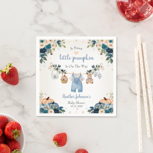 Sweet Little Pumpkin Autumn Baby Shower Serviette (Beispiel)