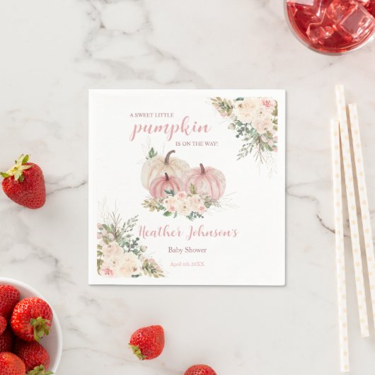 Sweet Little Pumpkin Autumn Baby Shower Serviette (Beispiel)