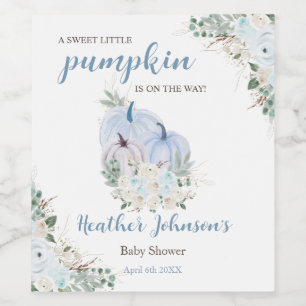 Sweet Little Pumpkin Autumn Baby Showlabel Weinetikett