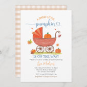 Sweet Little Pumpkin Baby Carriage Baby Dusche Einladung (Vorne/Hinten)