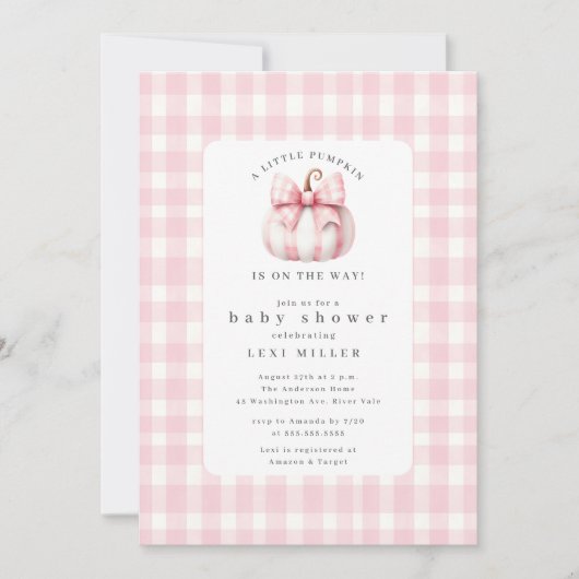 Sweet Little Pumpkin Baby Dusche Einladung (Vorderseite)