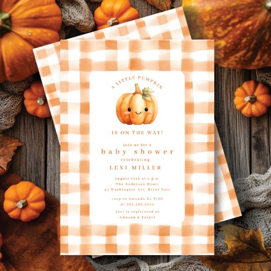 Sweet Little Pumpkin Baby Dusche Einladung