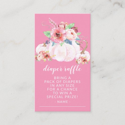 Sweet Little Pumpkin Baby Dusche Windel Raffle Begleitkarte (Vorderseite)